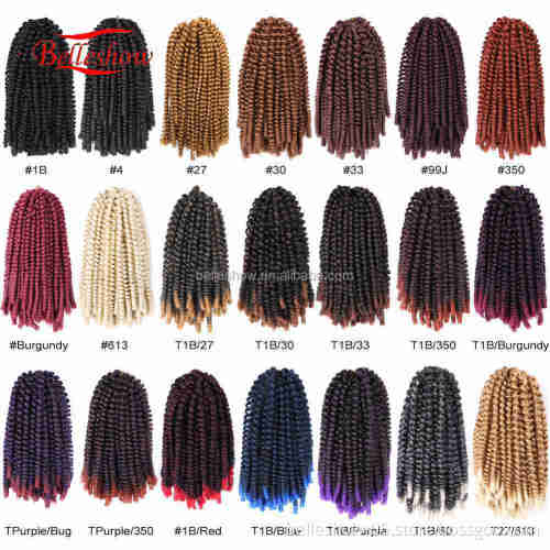 Hot sell 8 inch 60 strands 34 colors 110g factory outlet Crochet Braid  twist bomb twist passion spring twist hair